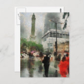 Rainy Day in Chicago Briefkaart (Voorkant / Achterkant)