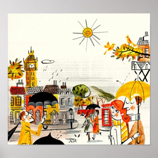Rainy Day in Londen Poster (Voorkant)