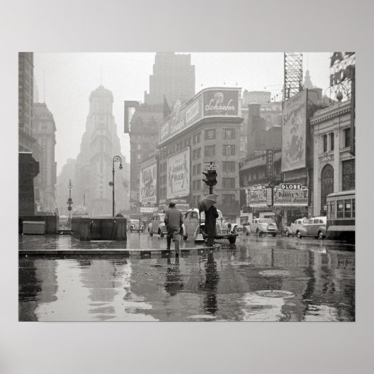 Rainy Day in Times Square, 1943.  foto Poster (Voorkant)