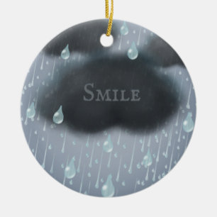 Rainy Day Message "Friendship Weathers All" Aangep Keramisch Ornament