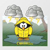 Rainy Day Penguin Thunder_Cove Raamsticker (Vel)
