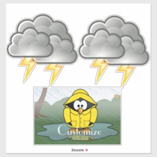 Rainy Day Penguin Thunder_Cove Sticker