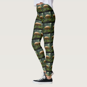 Rainy Day Refuge: Kikkers schuilen onder paddensto Leggings