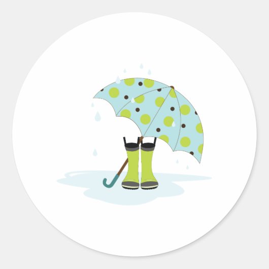 Rainy Day Ronde Sticker (Voorkant)