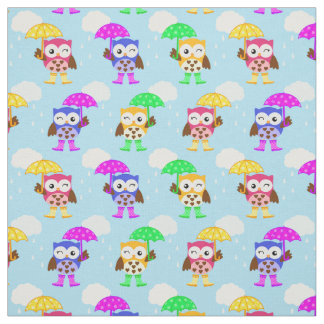 Rainy Day School Owl Fabric Stof