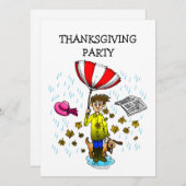 Rainy Day sur une invitation de Thanksgiving (Devant / Derrière)