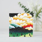 Rainy Days Feestdagenkaart (Staand voorkant)