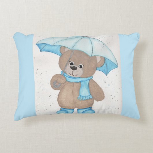Rainy Daze Teddy Bear Accent Kussen (Voorkant)