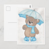 Rainy Daze Teddy Bear Briefkaart (Voorkant / Achterkant)