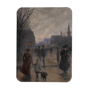 Rainy Evening on Hennepin Avenue, c.1902 Magneet