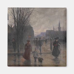 Rainy Evening on Hennepin Avenue, c.1902 Magneet