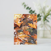 Rainy Fall Leaves Briefkaart (Staand voorkant)