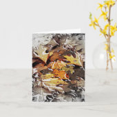 Rainy Fall Leaves Fadeout Notecard Kaart (Gele Bloem)