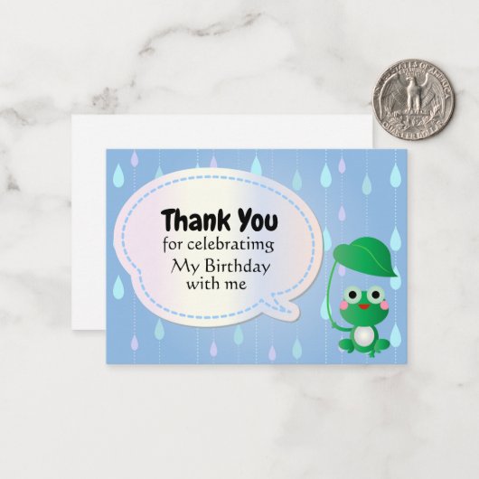 Rainy Frog Merci Cartes (Devant/Arrière en situation)