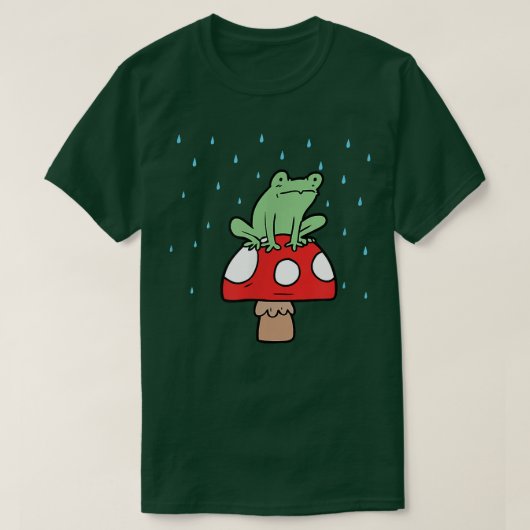 Rainy FrogToadstoolCotvoordcoreGoblincoreFairy  T-shirt (Design voorkant)