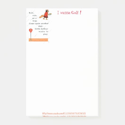 "Rainy Golf Day" Post-it® Notes (Voorkant)