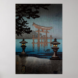 Rainy Miyajima door Tsuchiya Koitsu Poster