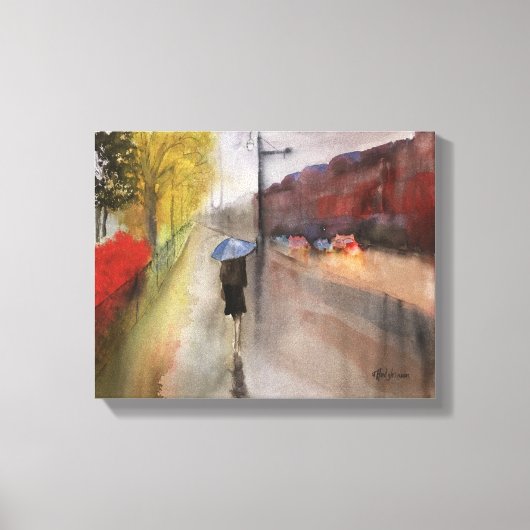 RAINY PARIS WATERVERF CANVAS PRINT (Voorkant)