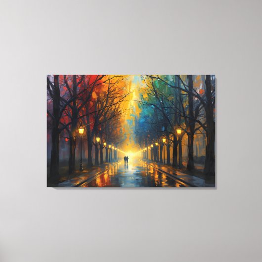 Rainy Park Walk Canvas Art | Home Wall Art    (Voorkant)