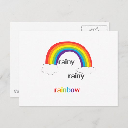 Rainy Rainbow Briefkaart (Voorkant / Achterkant)