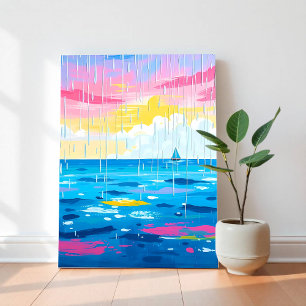 Rainy Seascape Wall Art - Impression océanique min