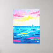 Rainy Seascape Wall Art – Minimale oceaanprint Canvas Afdruk (Voorkant)