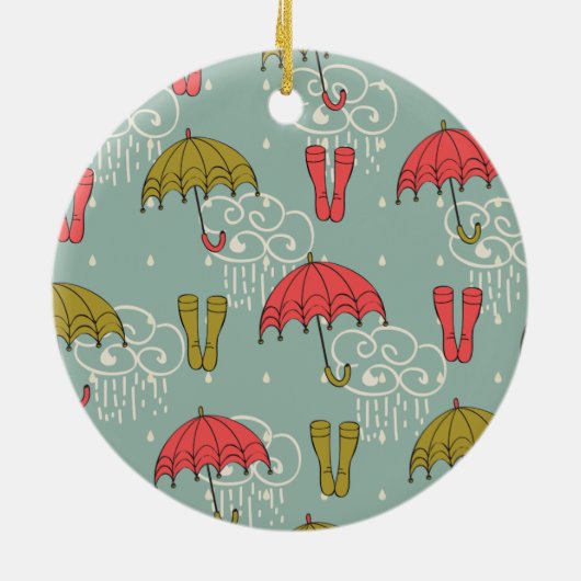 Rainy Season Umbrella Design Keramisch Ornament (Achterkant)