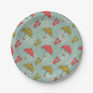 Rainy Season Umbrella Design Papieren Bordje