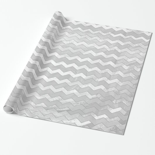 Rainy Sky Gray Chevron Pattern Cadeaupapier (Uitgerold)