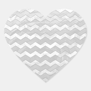 Rainy Sky Gray Chevron Pattern Hart Sticker