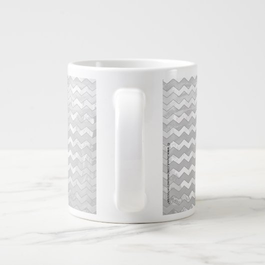 Rainy Sky Gray Chevron Pattern Jumbo Mok (Achterkant)