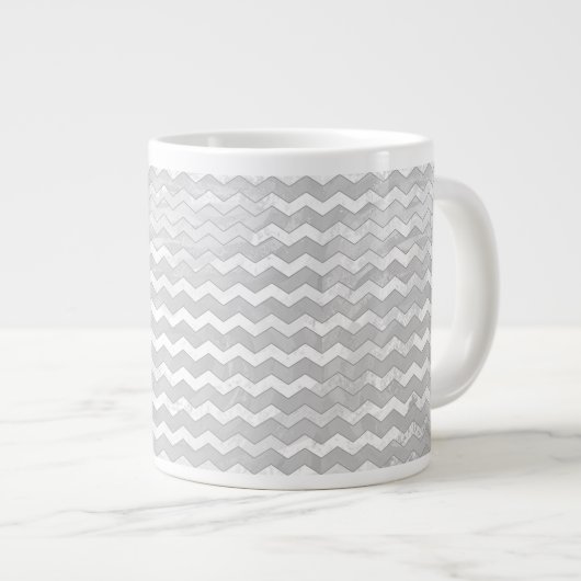 Rainy Sky Gray Chevron Pattern Jumbo Mok (Voorkant rechts)