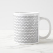 Rainy Sky Gray Chevron Pattern Jumbo Mok (Rechts)