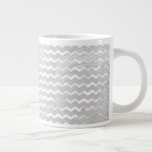 Rainy Sky Gray Chevron Pattern Jumbo Mok (Rechts)