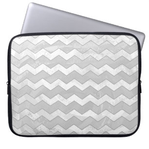 Rainy Sky Gray Chevron Pattern Laptop Sleeve