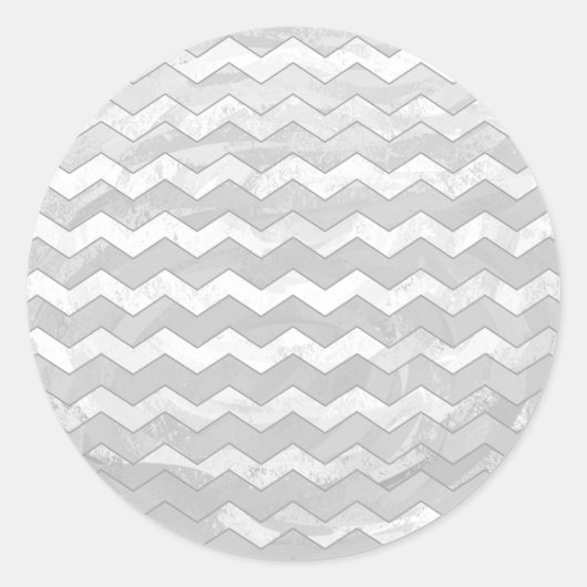 Rainy Sky Gray Chevron Pattern Ronde Sticker (Voorkant)