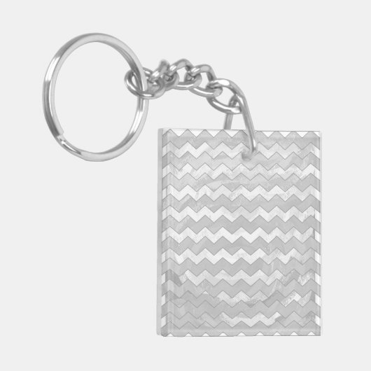 Rainy Sky Gray Chevron Pattern Sleutelhanger (Voorkant Links)