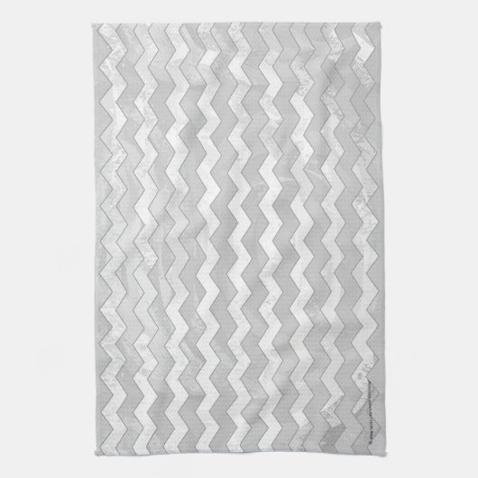 Rainy Sky Gray Chevron Pattern Theedoek (Verticaal)