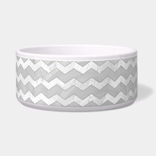 Rainy Sky Gray Chevron Pattern Voerbakje