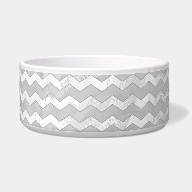 Rainy Sky Gray Chevron Pattern Voerbakje (Rechts)