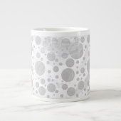 Rainy Sky Gray Polka Dots Extra Grote Beker (Voorkant)