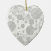 Rainy Sky Gray Polka Dots Keramisch Ornament (Rechts)