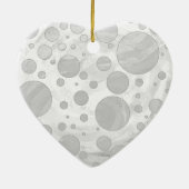 Rainy Sky Gray Polka Dots Keramisch Ornament (Achterkant)