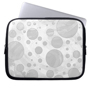 Rainy Sky Gray Polka Dots Laptop Sleeve