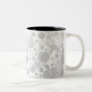 Rainy Sky Gray Polka Dots Tweekleurige Koffiemok