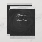 Rainy Sky Grey en Black Monogram Kaart (Voorkant / Achterkant)