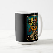 Raise Hell Skeleton serveerster Retro Koffiemok (Voorkant rechts)