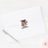 Raise the Ruuf Funny Dog Pun Ronde Sticker (Envelop)