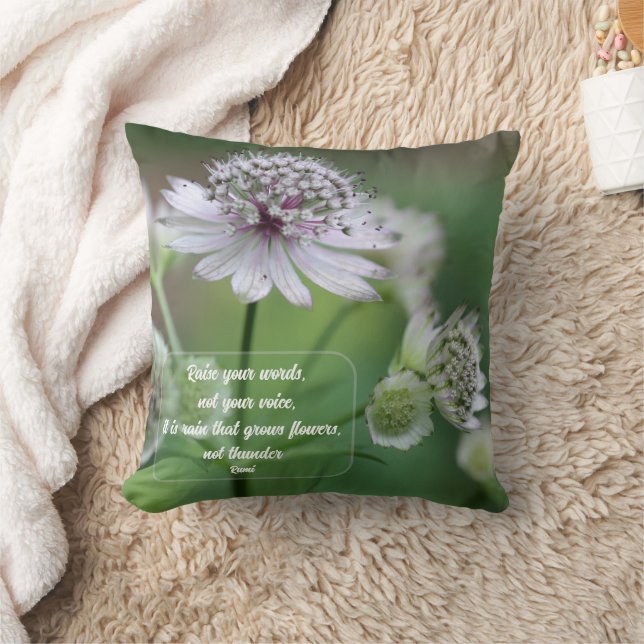 Raise Your Words Rumi Inspirational Quote  Kussen (Deken)