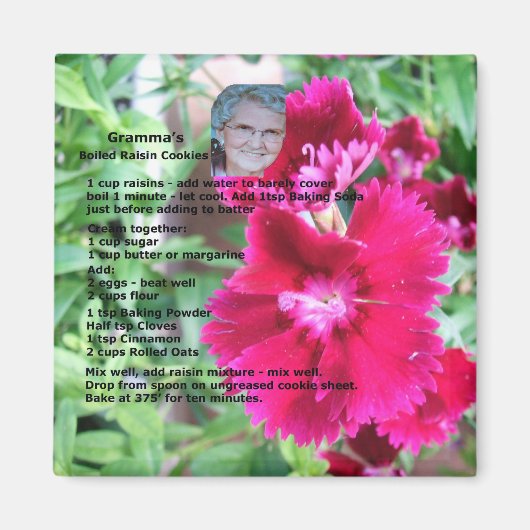 Raisin Cookie Recette Magnet (Devant)